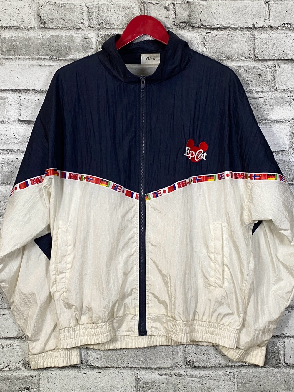 Vintage 1996 Disney Epcot Centre Zip Up Track Jacket Medium Windbreaker